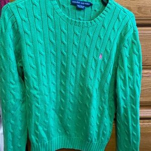 Ralph Lauren Green Cable Knit Sweater